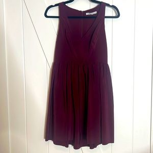Amanda Uprichard Burgundy Sleeveless Mini Dress Silk